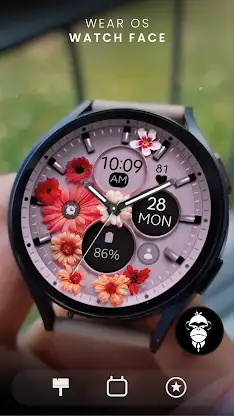 Flowers purple watch face screenshot 1