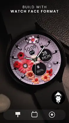 Flowers purple watch face screenshot 2