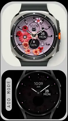 Flowers purple watch face screenshot 6