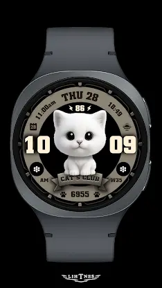 Cat's Club Watch Face 021 screenshot 1