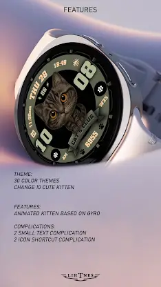 Cat's Club Watch Face 021 screenshot 4