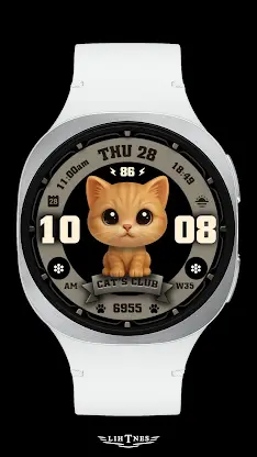 Cat's Club Watch Face 021 screenshot 3