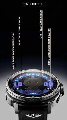 Cat's Club Watch Face 021 screenshot 5
