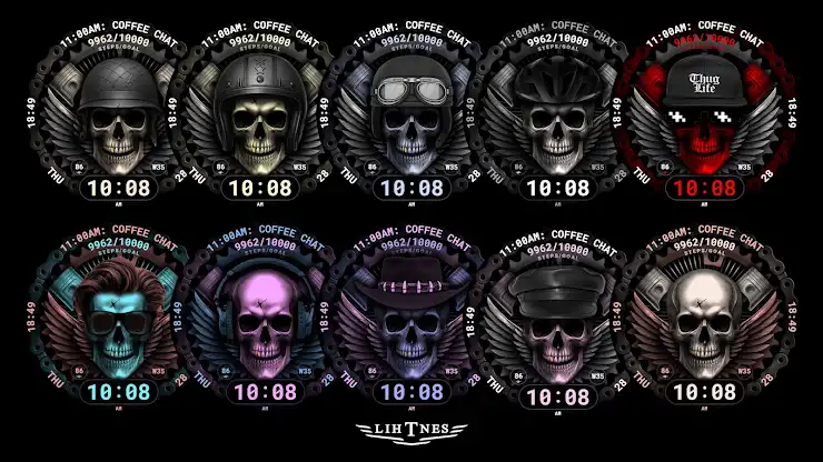 Skull & Pistons Watch Face 023 screenshot 2