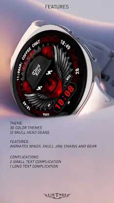 Skull & Pistons Watch Face 023 screenshot 4