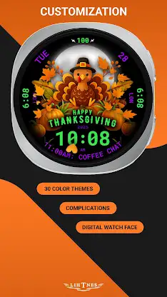 Thanksgiving Watch Face 119 screenshot 2