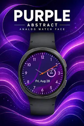 Purple Abstract Analog Wear OS screenshot 3