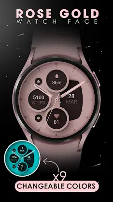 Rose Gold 2 analog watch face screenshot 4
