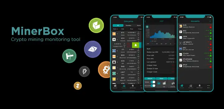 Mining pool monitor: Miner Box — Android app banner