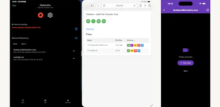 FileSent Pro - Lan Video Play — Android app banner