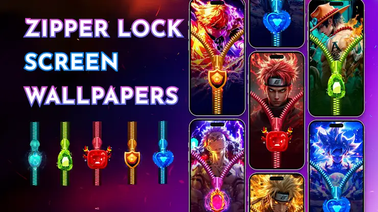 Zipper Lock Screen & Wallpaper screenshot 1