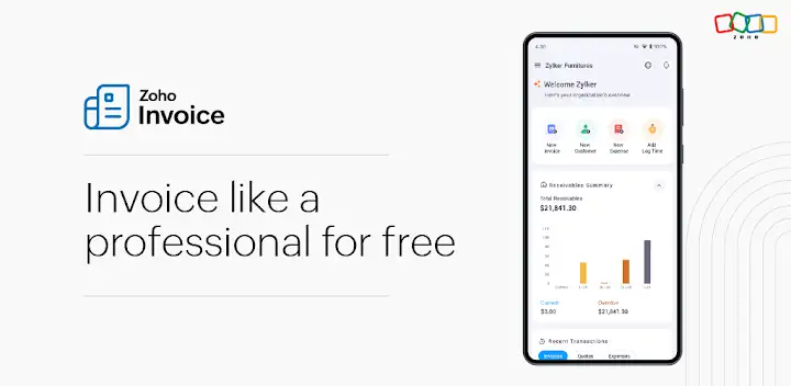 Zoho Invoice - Invoice Maker — Android app banner