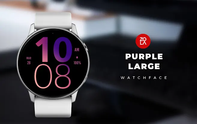 Purple Large Watch Face screenshot 1