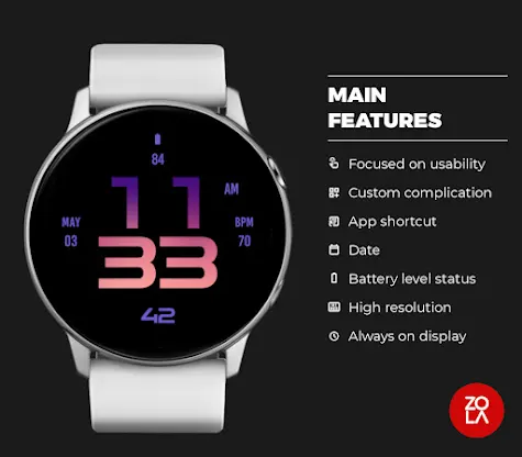 Stylish Violet Watch Face screenshot 2