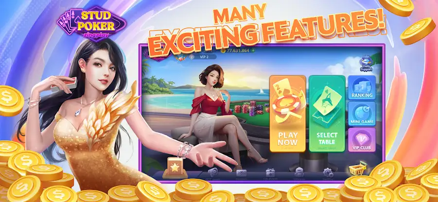 Stud Poker ZingPlay: 5 cards screenshot 1