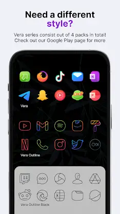 Vera Outline White Icon Pack screenshot 7