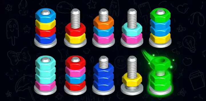 Nuts Bolt Sort - Screw 3D — Android game banner