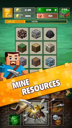 Minetap 3D: Idle-Merge RPG screenshot 1