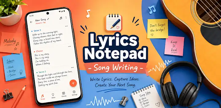Lyrics Notepad - Song Writing — Android app banner