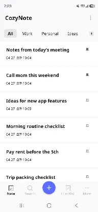 CozyNote: Minimal Notes screenshot 1