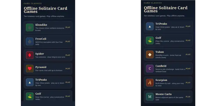 Offline Solitaire Card Games — Android game banner