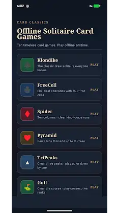 Offline Solitaire Card Games screenshot 1
