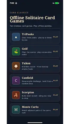 Offline Solitaire Card Games screenshot 2