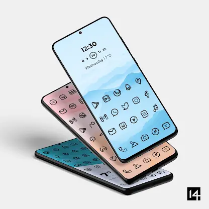 Aline Black: linear icon pack screenshot 1