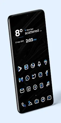 Aline Blue: linear icon pack screenshot 3