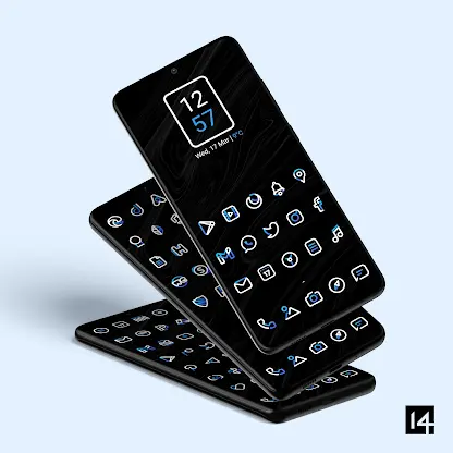 Aline Blue: linear icon pack screenshot 1