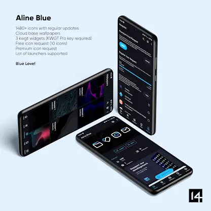 Aline Blue: linear icon pack screenshot 2