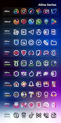 Aline Blue: linear icon pack screenshot 6