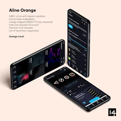 Aline Orange: linear icon pack screenshot 2