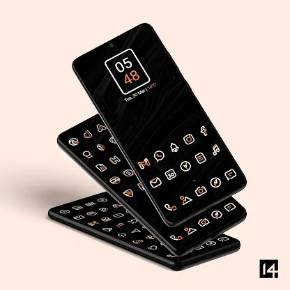 Aline Orange: linear icon pack screenshot 1