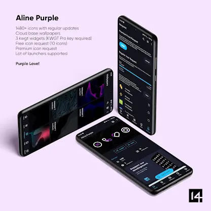 Aline Purple: linear icon pack screenshot 2