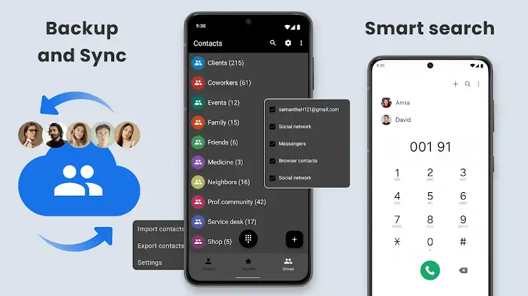 Contacts app for Android screenshot 2