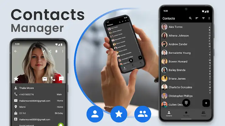 Contacts app for Android screenshot 1