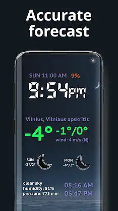 Weather Night Dock with clock screenshot 2