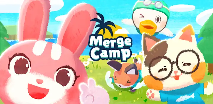 Merge Camp - Cute Animal Fun — Android game banner