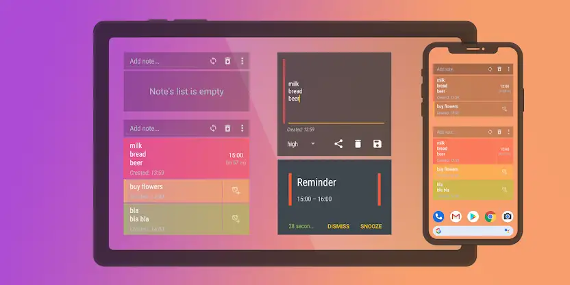 Notes Widget Reminder screenshot 1
