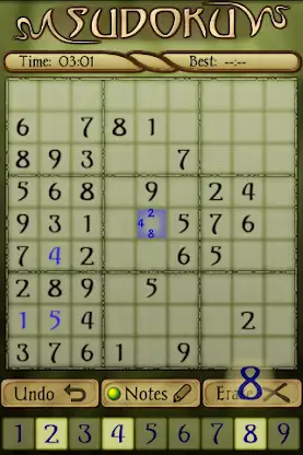 Sudoku screenshot 1