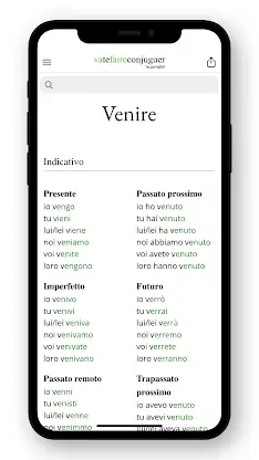 Italian conjugation screenshot 5