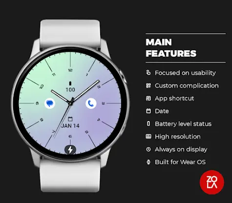 Analog Purple Mint Watch Face screenshot 2