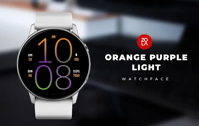 Orange Purple Light Watch Face screenshot 1