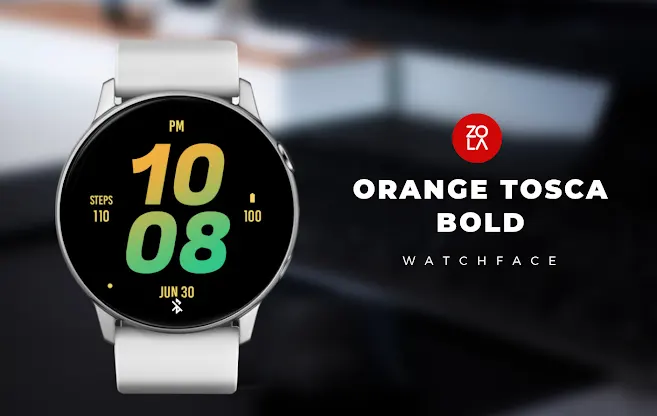 Orange Tosca Bold Watch Face screenshot 1