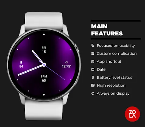 Purple Analogue Watch Face screenshot 2